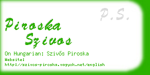 piroska szivos business card